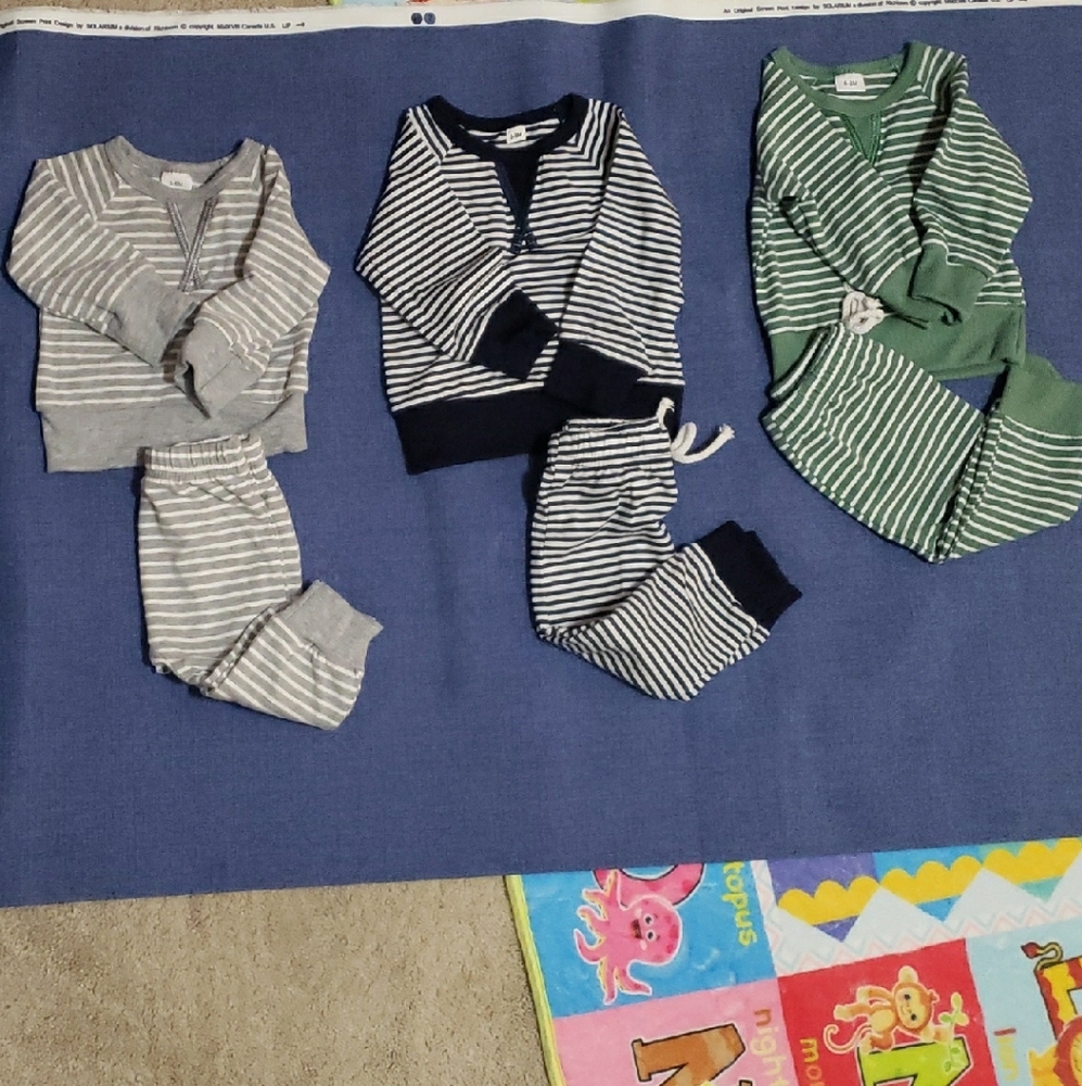 3 Amazon Gingham Matching Set in Green, Gray, and Black